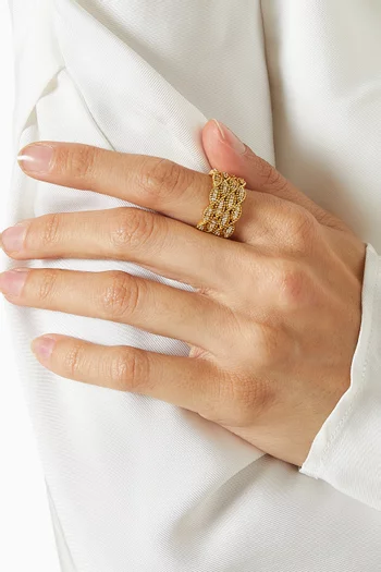 Ravi Nova Ring in 24kt Gold-plated Brass