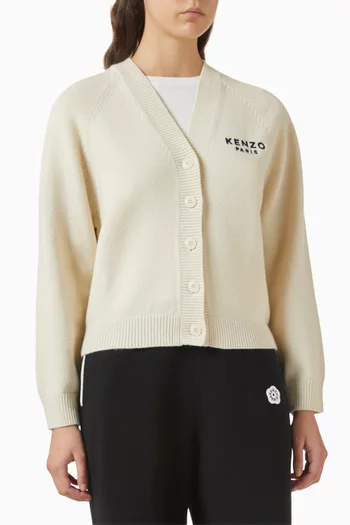 Boke Flower Embroidered Cardigan in Wool