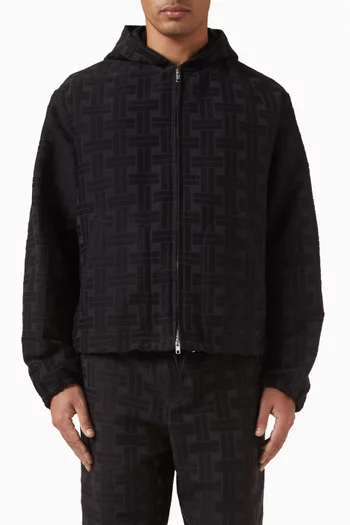 Weave Hooded Overshirt in Cotton