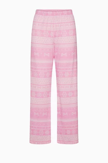 بنطال بونتيل ناعم بشعار الماركة