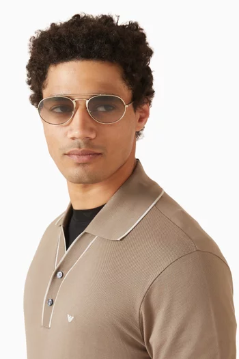 نظارة شمسية بإطار حرف D معدن