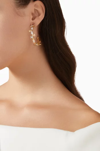 Geometric Mother-of-Pearl Earrings in 18kt Gold