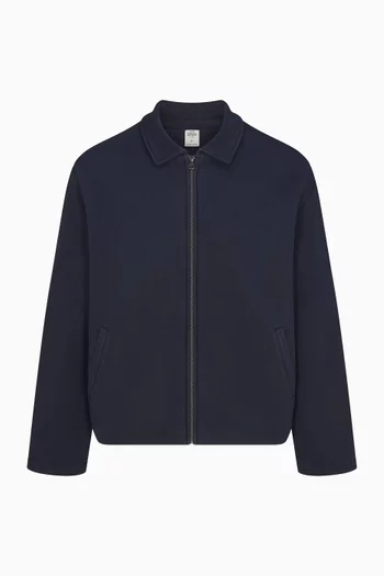 Collared Zip-up Jacket in Cotton-fleece