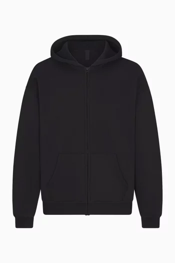 Relaxed Zip Hoodie in Cotton-fleece
