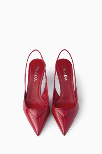 حذاء كلاسيك مفتوح من الخلف بسير جلد لامع