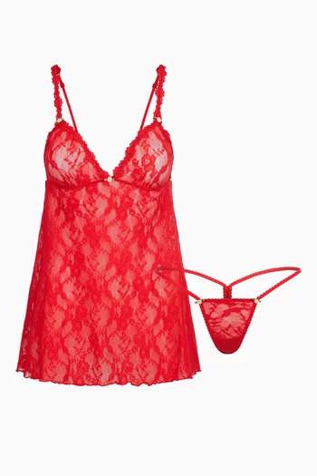 Stretch Lace Slip Set