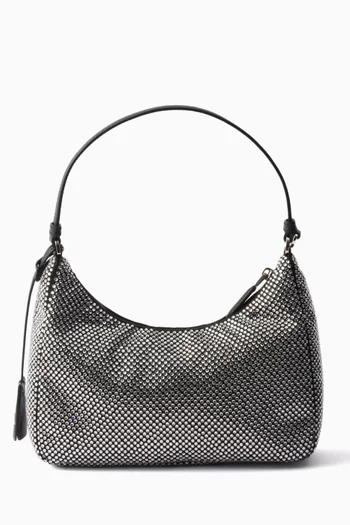 Re-Edition 2005 Mini Crystal-studded Bag in Satin
