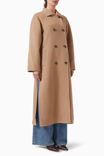 Double-breasted Coat in Wool Blend