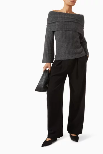 Astor Off-shoulder Sweater in Wool