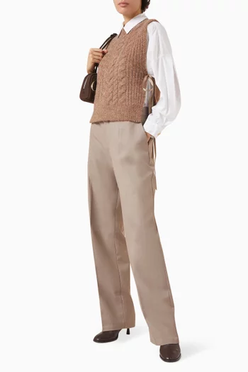 سترة دانيا بأربطة جانبية صوف