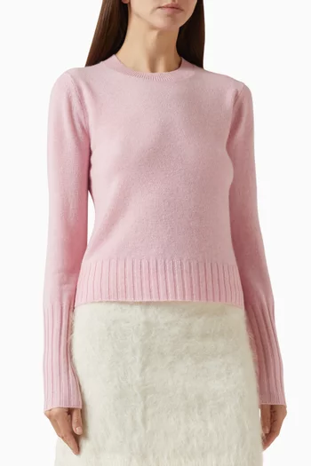 سترة بفتحة رقبة مستديرة وقصة قصيرة كشمير