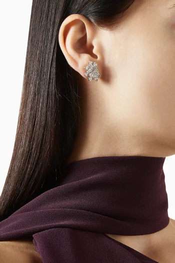 أقراط مرصعة بالكريستال فضة إسترلينية