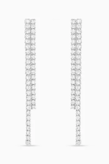 أقراط متدلية بتصميم مزدوج فضة إسترلينية