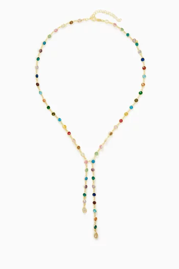 قلادة بسلسلة متدلية مزينة بحجر فضة إسترلينية