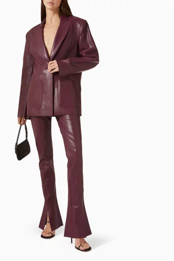 Easy-fit Single-breasted Jacket in Vegan Leather