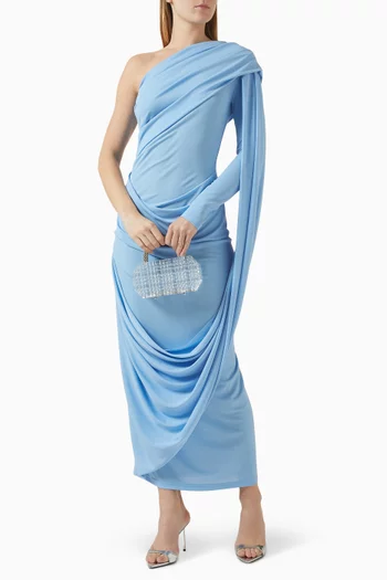 فستان بايتن طويل بكتف مكشوف