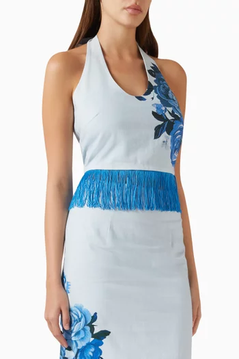 Tilly Fringe Top in Linen Blend