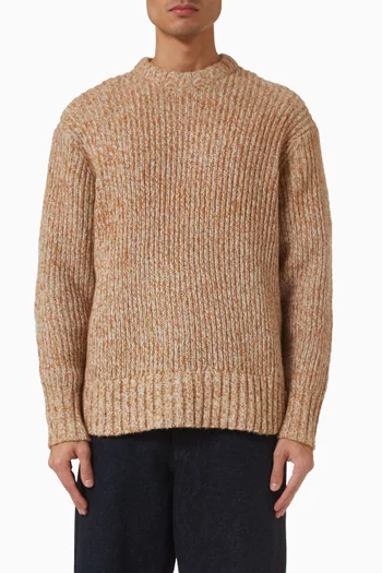 سترة بفتحة رقبة مستديرة مزيج صوف