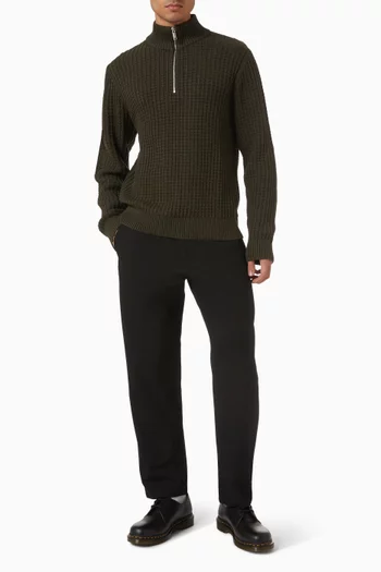 Structure Half Zip Sweater in Organic Cotton