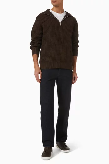 Structure Half Zip Sweater in Organic Cotton