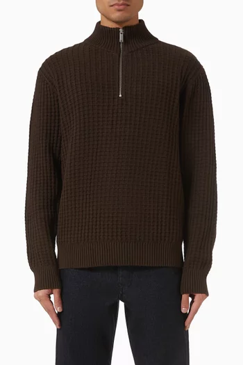 Structure Half Zip Sweater in Organic Cotton