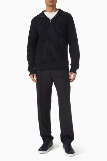 Structure Half Zip Sweater in Organic Cotton