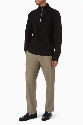 Structure Half Zip Sweater in Organic Cotton