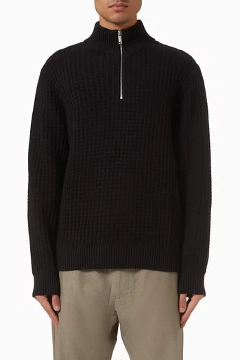 Structure Half Zip Sweater in Organic Cotton