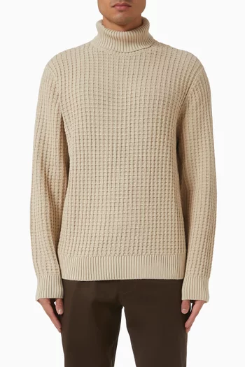 Structure Roll Neck Sweater in Organic Cotton