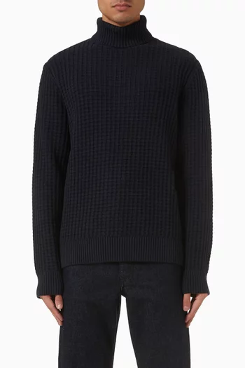 Structure Roll Neck Sweater in Organic Cotton