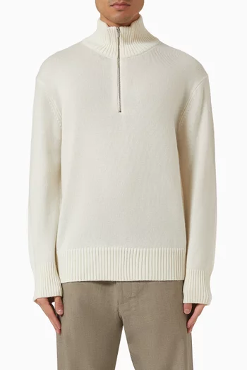 Half Zip Sweater in Cashmere-blend