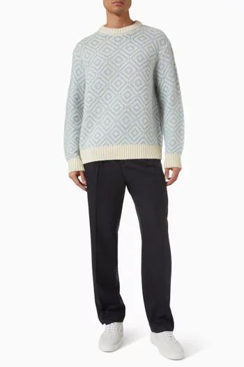 Pattern Knitted Sweater in Wool-blend