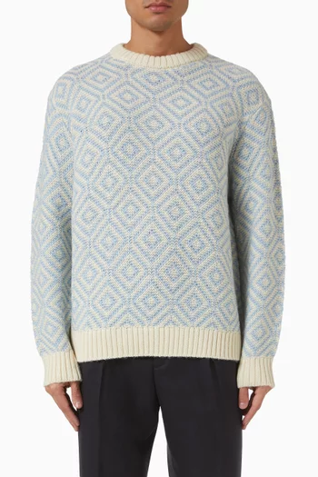 Pattern Knitted Sweater in Wool-blend