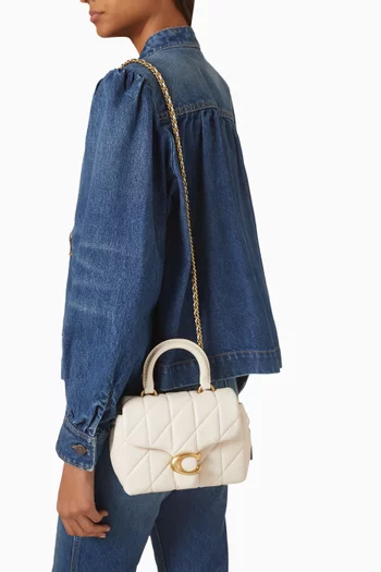 Tabby Quilted Top Handle Bag in Leather