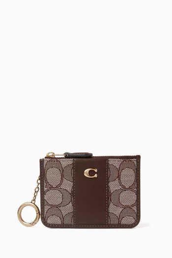 Essential Mini ID Card Case in Signature Jacquard