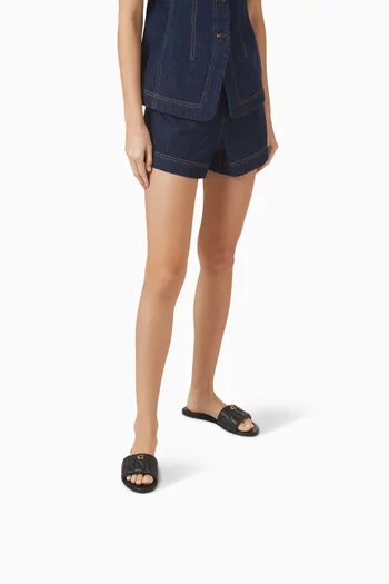 Holly Quilted Slide Sandals in Leather