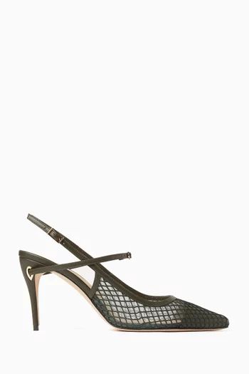 Edoardo 85 Slingback Pumps in Mesh