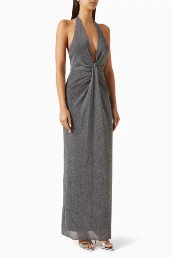 Asta Draped Maxi Dress in Knit