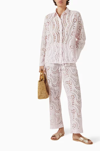 قميص آني بتطريزات إنجليزية قطن