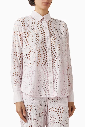 قميص آني بتطريزات إنجليزية قطن