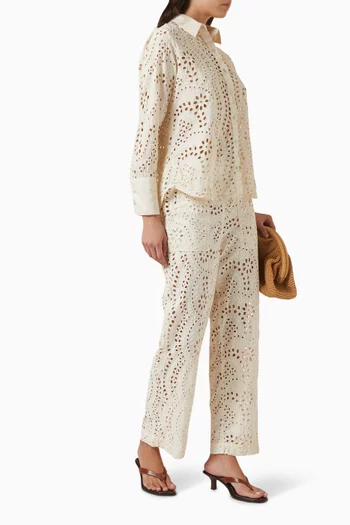 قميص آني بتطريزات إنجليزية قطن