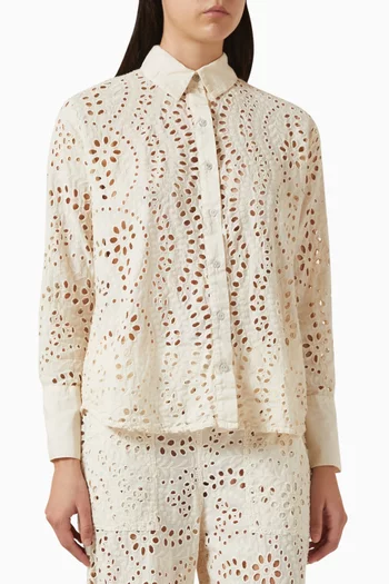 قميص آني بتطريزات إنجليزية قطن