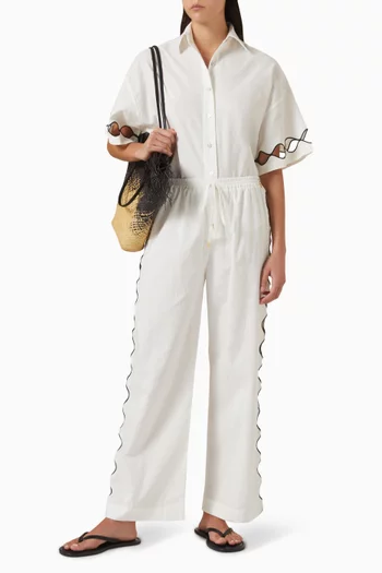 Laine Cut-out Shirt in Cotton Blend