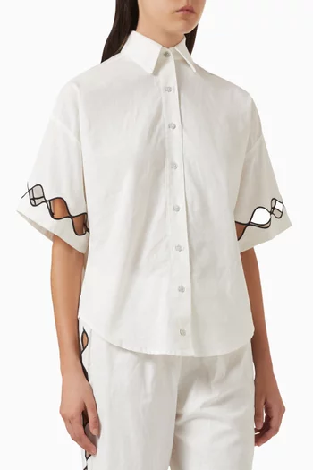 Laine Cut-out Shirt in Cotton Blend