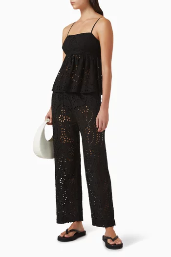 بلوزة آشا بتطريزات إنجليزية قطن