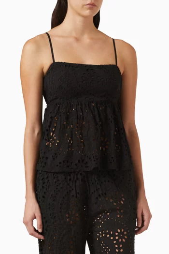 بلوزة آشا بتطريزات إنجليزية قطن