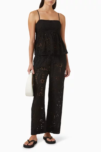 بنطال أوفا بتطريزات إنجليزية قطن