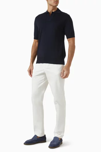 Buttonless Polo Shirt in Egyptian Cotton