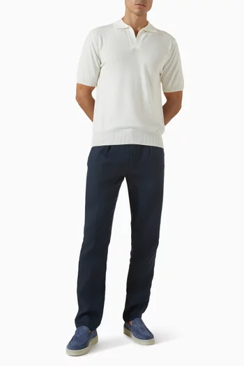 Buttonless Polo Shirt in Egyptian Cotton