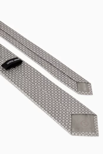 Micro Dot Jacquard Tie in Silk